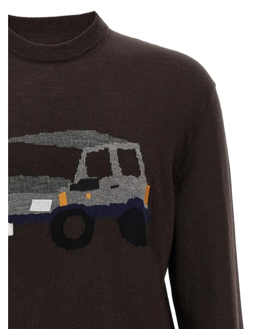 Magliano Black Pandino-Jacquard Sweater for men