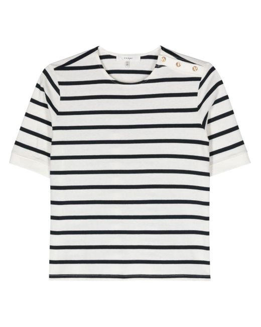 FRAME Blue Striped Organic Cotton T-shirt