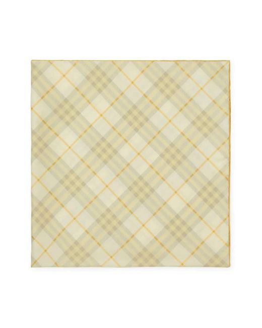 Burberry Natural Checked Silk Scarf