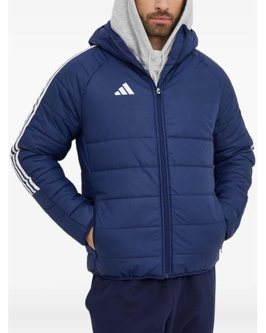 Plumífero con tres rayas Adidas de hombre de color Blue