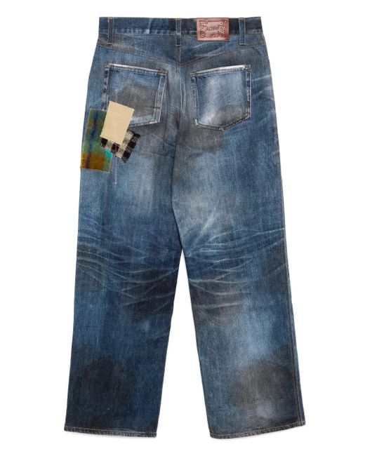 ANDERSSON BELL Blue Patchwork Printed Jeans