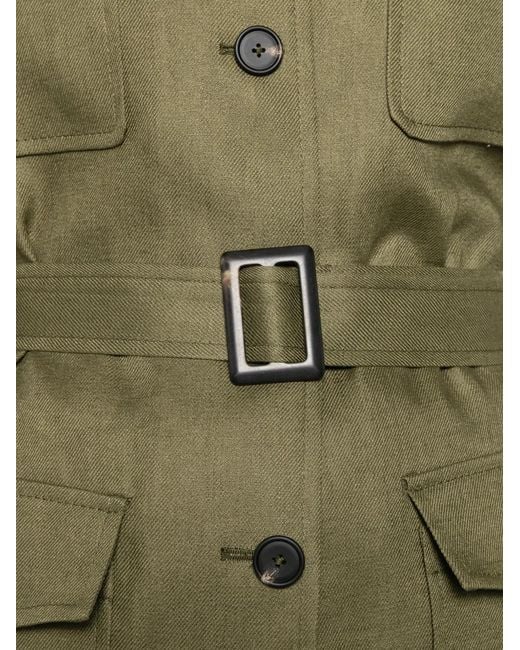 Tagliatore Green Belted Jacket