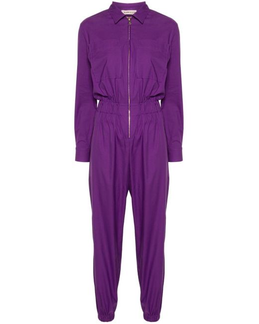 Blanca Vita Purple Tuta Trhyco Long-sleeve Jumpsuit