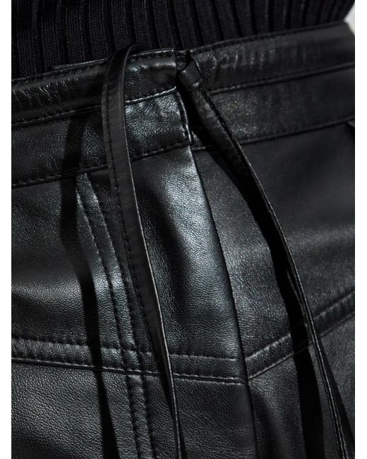 IRO Black Drawstring Leather Trousers