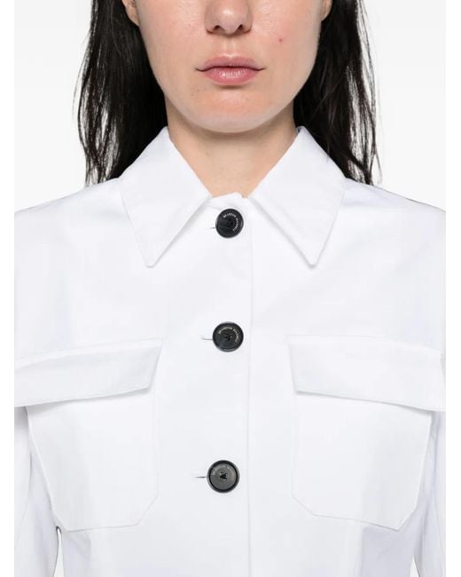Brandon Maxwell White Gage Button-Up Jacket