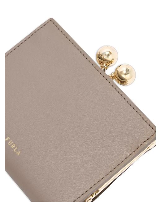 Furla Gray Dots Printed Clasp Wallet