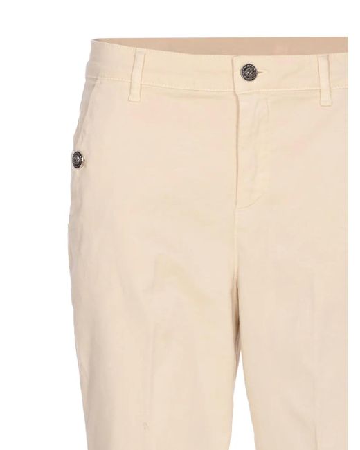 Liu Jo Natural Button-Fastening Embellished-Pocket Trousers