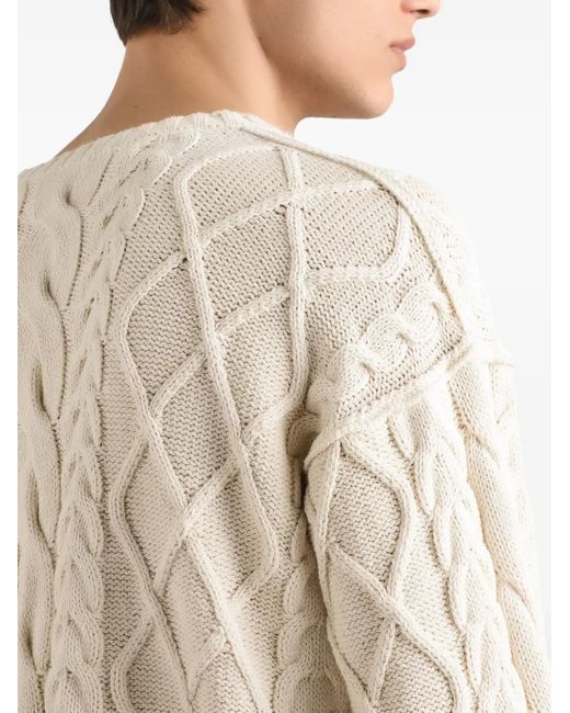 Dolce & Gabbana Natural Oversized Pullover With Interwoven Pattern for men