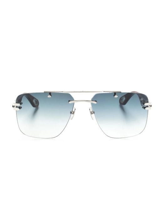 Maybach Blue President I Pilot-Frame Sunglasses for men