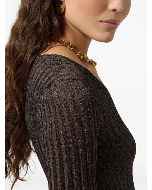 Missoni Black Metallic-Thread Ribbed-Knit Sweater