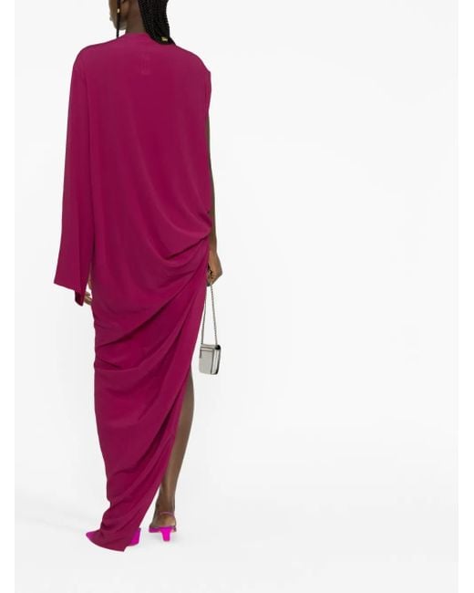 Rick Owens Asymmetric Gathered Maxi Dress