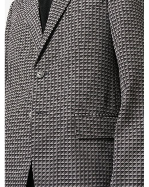 Valentino Garavani Black Geometric-Pattern Print Blazer for men