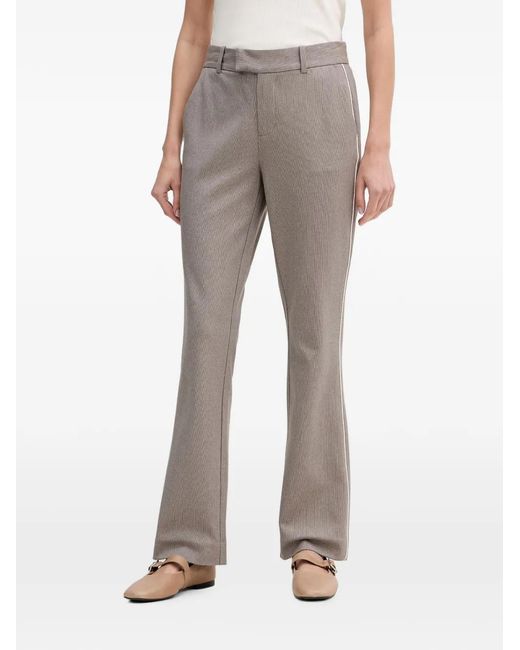 Mos Mosh Gray Straight-Fit Tailored Trousers