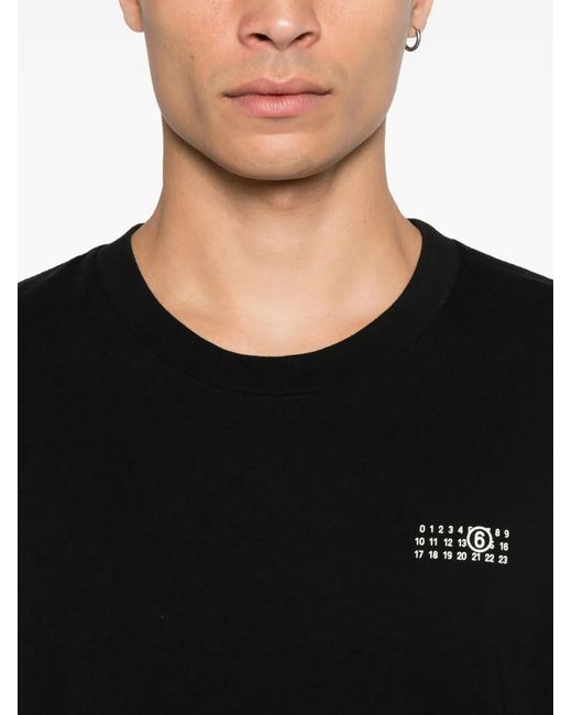 MM6 by Maison Margiela Black T-Shirt With Graphic Print And Relaxed Fit for men