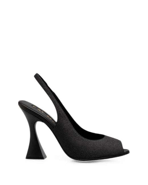 Kat Maconie Black Glitter-Effect Slingback Pumps