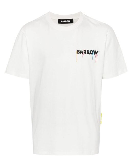 Barrow White Logo-print T-shirt
