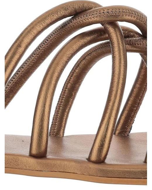 KIMAI Brown Leather Flat Sandals