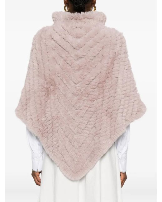 Liu Jo Pink Rollkragen-Poncho Mit Zickzackmuster