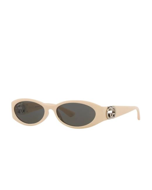 Gucci Gray Oval-Frame Sunglasses