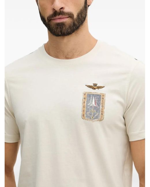 Aeronautica Militare White Frecce Tricolori Emblem Crew-Neck T-Shirt for men