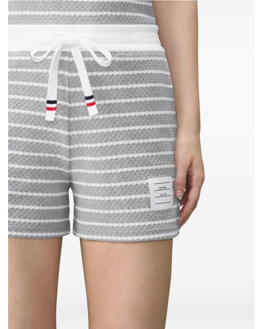 Thom Browne Gray Striped Shorts