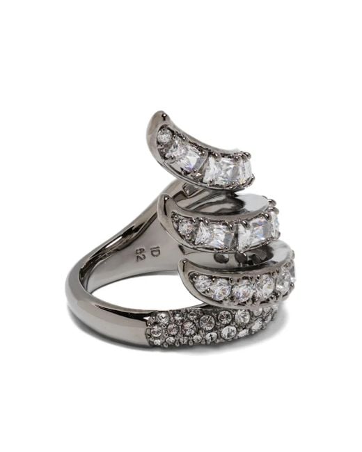 Swarovski Gray Vienna Ruthenium-Plated Swirl Ring
