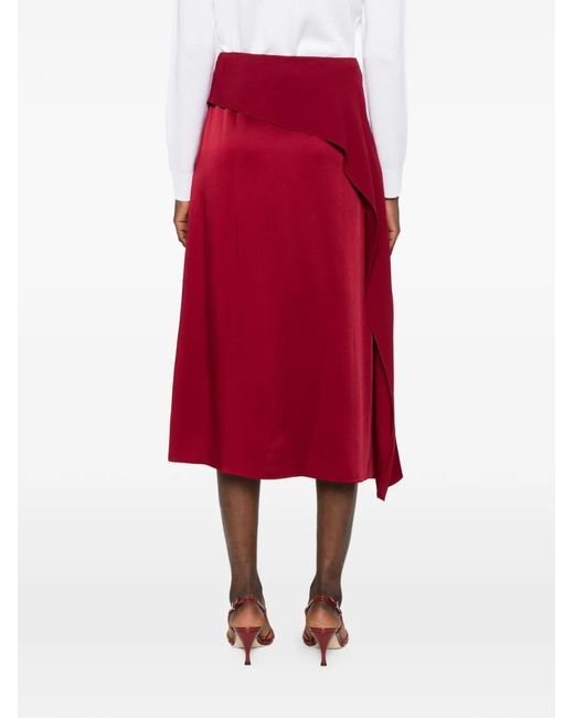 Erdem Gedrapeerde Midi-Rok in het Red