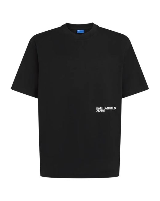 Karl Lagerfeld Black Graphic-Print T-Shirt for men