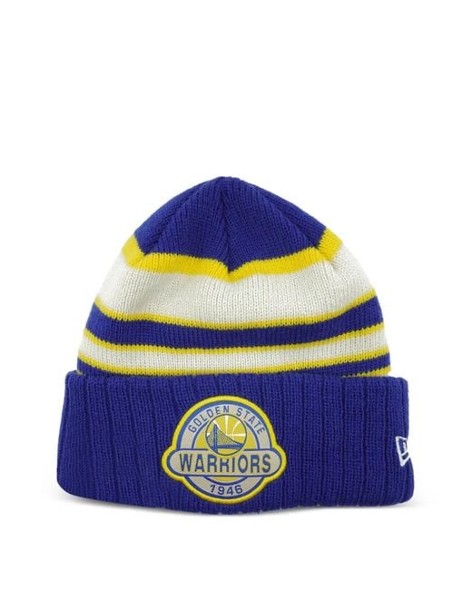KTZ Blue Golden State Warriors Striped Beanie Hat for men
