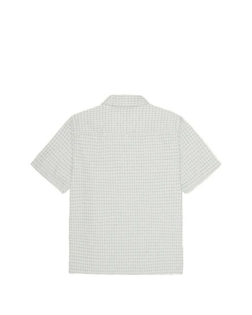 Les Deux White Seersucker Short-Sleeve Shirt for men