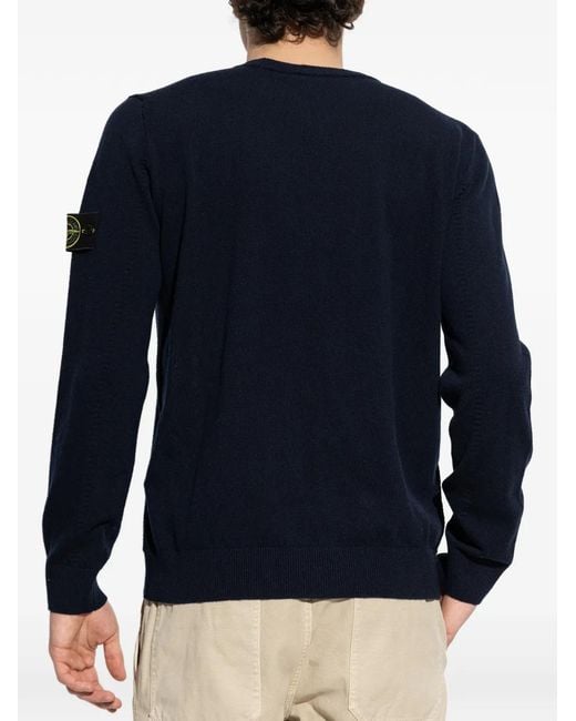 Stone Island Blue Logo-Patch Sweater for men