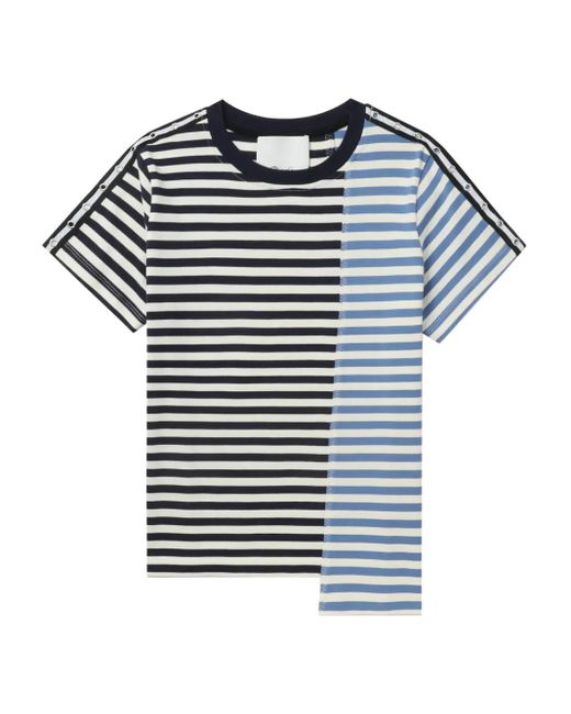 3.1 Phillip Lim ストライプ パネル Tシャツ Blue