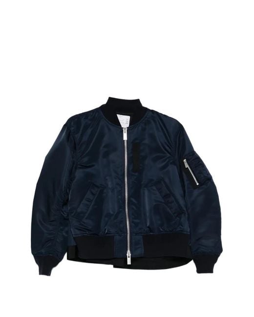 Sacai Blue Zipped Bomber Jacket