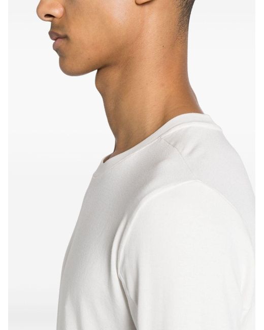 Thom Krom White Long-sleeve Panelled T-shirt for men