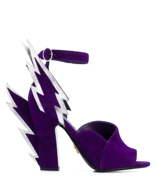 Prada Purple Thunderbolt Sandals