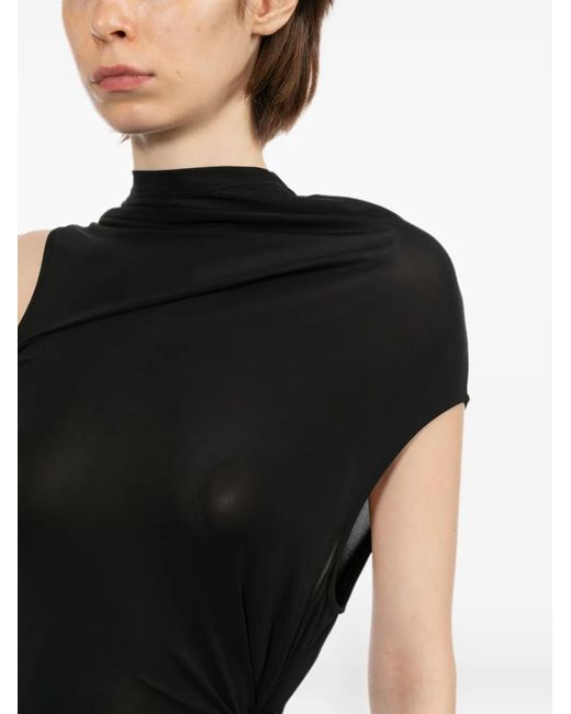 Helmut Lang Black Robe Asymétrique Drapée