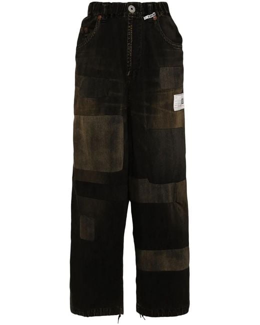 Maison Mihara Yasuhiro Black Patchwork Jeans for men