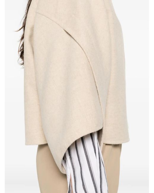 Max Mara Ovada Jack Met Korte Mouwen En Open Voorkant in het Natural