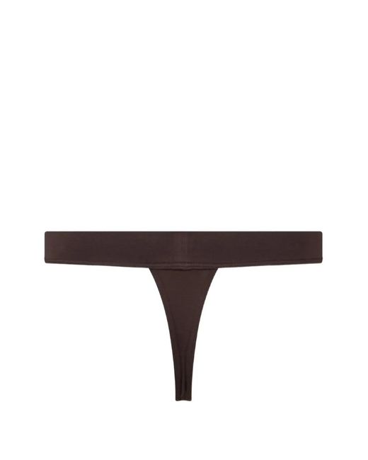 DSquared² Brown Logo-Embroidered Thong