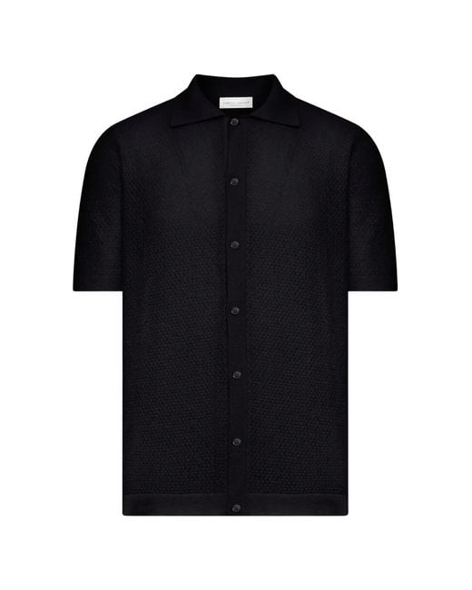 Roberto Collina Black Button-Fastening Textured Shirt for men