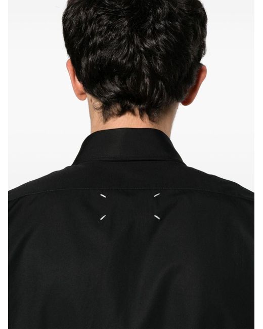Maison Margiela Black Embroidered-motif Cotton Shirt for men