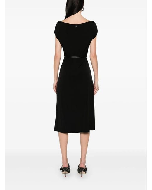Patrizia Pepe Black Belted Midi Dress
