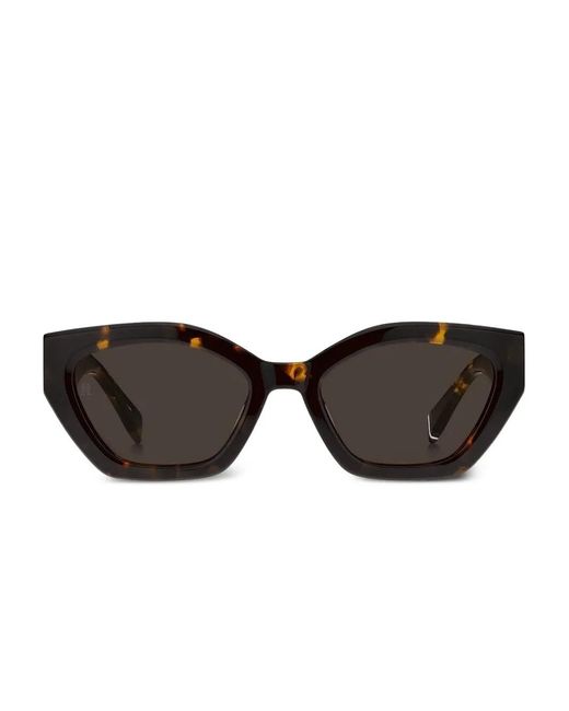 Tommy Hilfiger Brown Geometric-Frame Logo-Detail Sunglasses