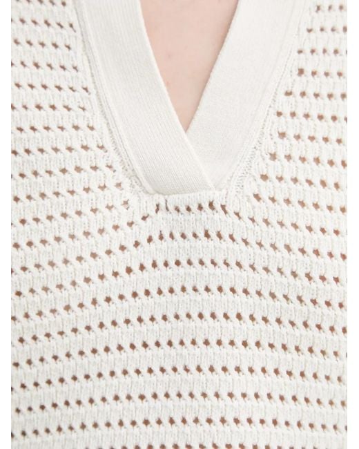Marc O' Polo White Débardeur En Maille Ajourée À Col V