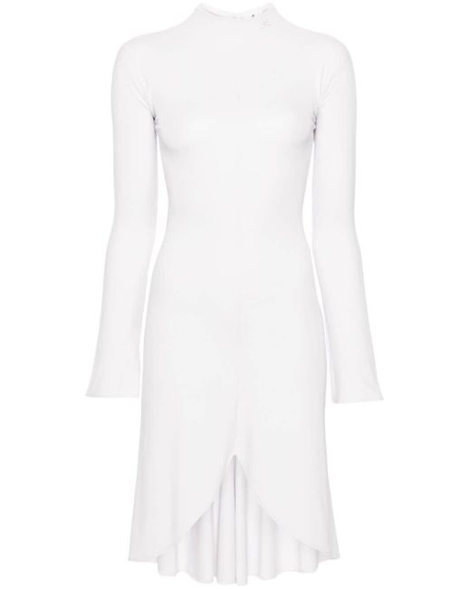 Courreges High-neck Long-sleeve Midi Dress White