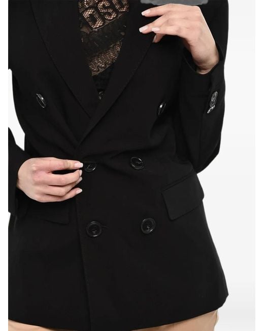 DSquared² Black Asymmetric Double-Breasted Jacket
