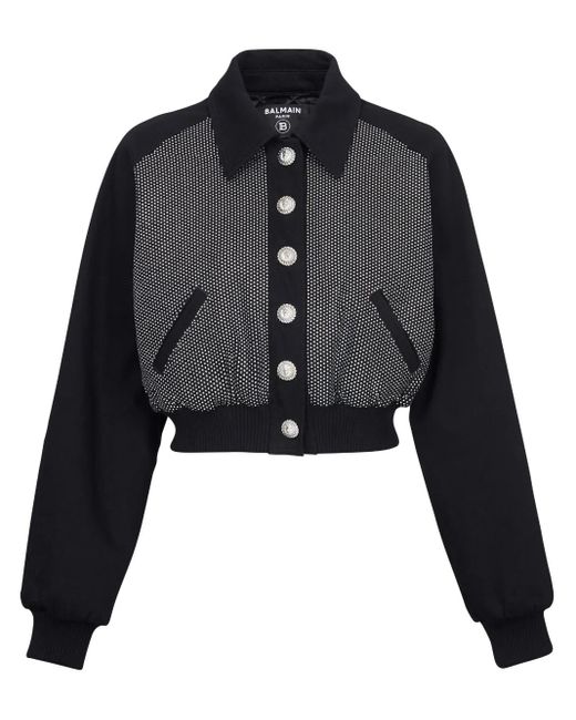 Chaqueta de mezclilla con imitación Balmain de color Black