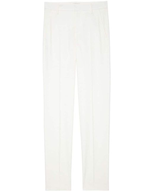 Zadig & Voltaire White Prune Tapered Crepe Trousers