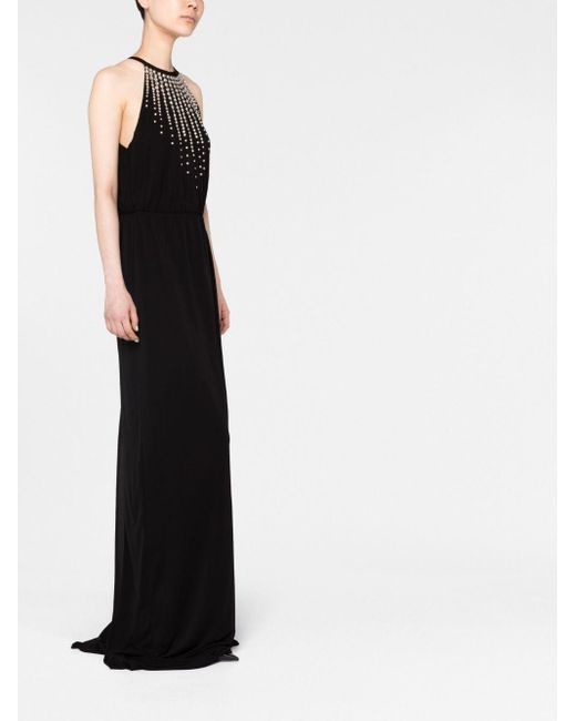 Gucci Black Crystal-embellished Long Dress