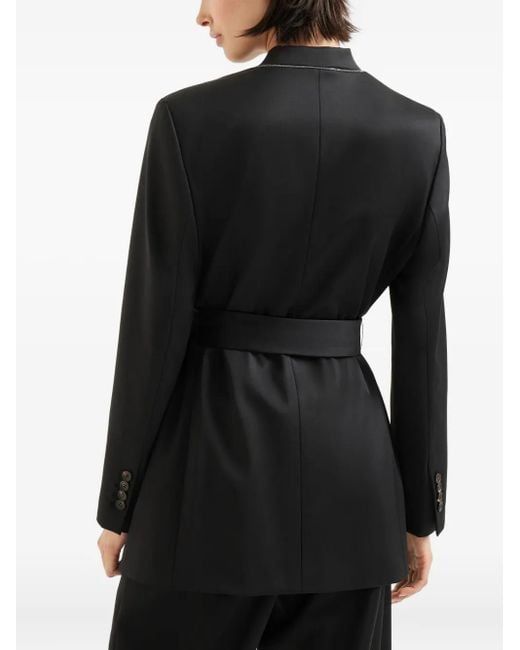 Brunello Cucinelli Black Belted Wrap Blazer